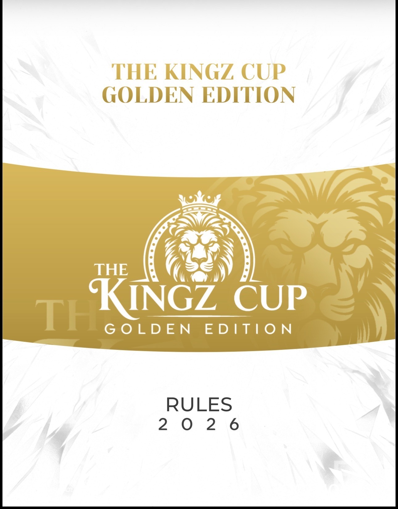 Cover of The Kingz Cup Golden Edition 2026 indoor youth regulations